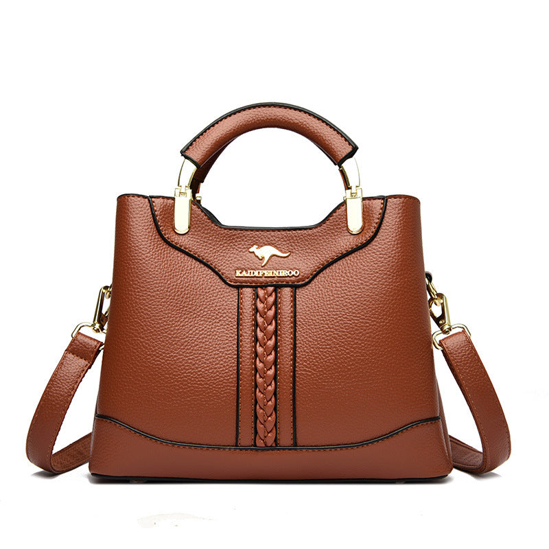 Women's Large Capacity Crossbody Shoulder Tote Bag – PU Leather Woven Texture Everyday Handbag | Sarah Express