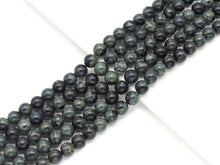 Load image into Gallery viewer, Natural Dark Green Kambaba Jasper Round Smooth Beads, Sku#U1329