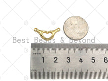 Load image into Gallery viewer, 18K Dainty Gold Hands Heart Shape Pendant,Heart Connetor/Links, Necklace Bracelet Charm Pendant,11x22mm,Sku#Z1314