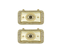 Load image into Gallery viewer, CZ Evil Eye Rectangle Connector Charm, Sku#L654