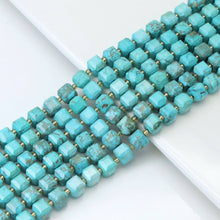 Load image into Gallery viewer, 8mm Blue Turquoise Faceted Cube Beads, Sku#U1828
