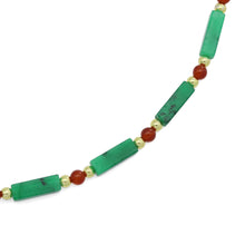 Load image into Gallery viewer, Green Red Gemstone Beads Necklace, EF546