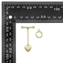 Load image into Gallery viewer, Gold Heart Toggle Clasp Set with Diamond end bar, Sku#LD510