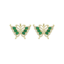 Load image into Gallery viewer, Micro Pave Green Jade Butterfly Pendant, Sku#LX360