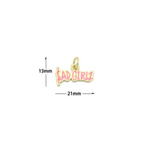 Load image into Gallery viewer, CZ Pink Enamel Gold Letter Charm Pendant, Sku#LK1200