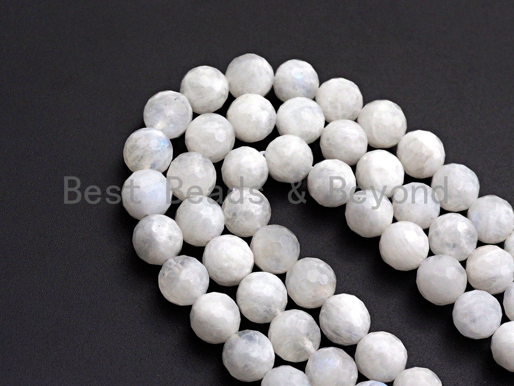 High Quality Natural Blue Moonstone faceted, Round Faceted 6mm/8mm/10mm/12mm Moonstone Beads, 15.5 Full Strand, sku# U818