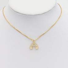 Load image into Gallery viewer, Clear CZ Gold Rainbow Shape Charm, Sku#LX222