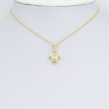 Load image into Gallery viewer, Clear Oval CZ Tortoise Turtle Charm Pendant,Sku#LD716