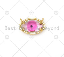 Load image into Gallery viewer, Colorful Evil Eye Shape Pendant/Charm, 18K Gold Filled Glass Quartz Charm, Necklace Bracelet Charm Pendant,13x20mm,Sku#LK393