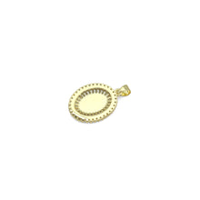 Load image into Gallery viewer, Clear Baguette CZ Gold Virgin Mary On Oval Charm Pendant, Sku#LX776