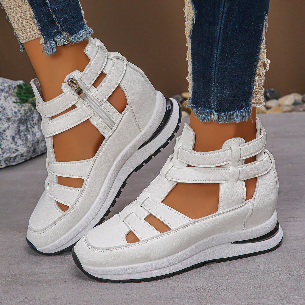 Women's Hollow Out Platform Sandals | Close Toe Velcro Summer Shoes