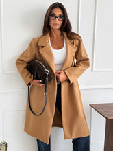 Load image into Gallery viewer, Autumn And Winter Fashion Simple Solid Color Long Sleeve Single-breasted Wool Coat