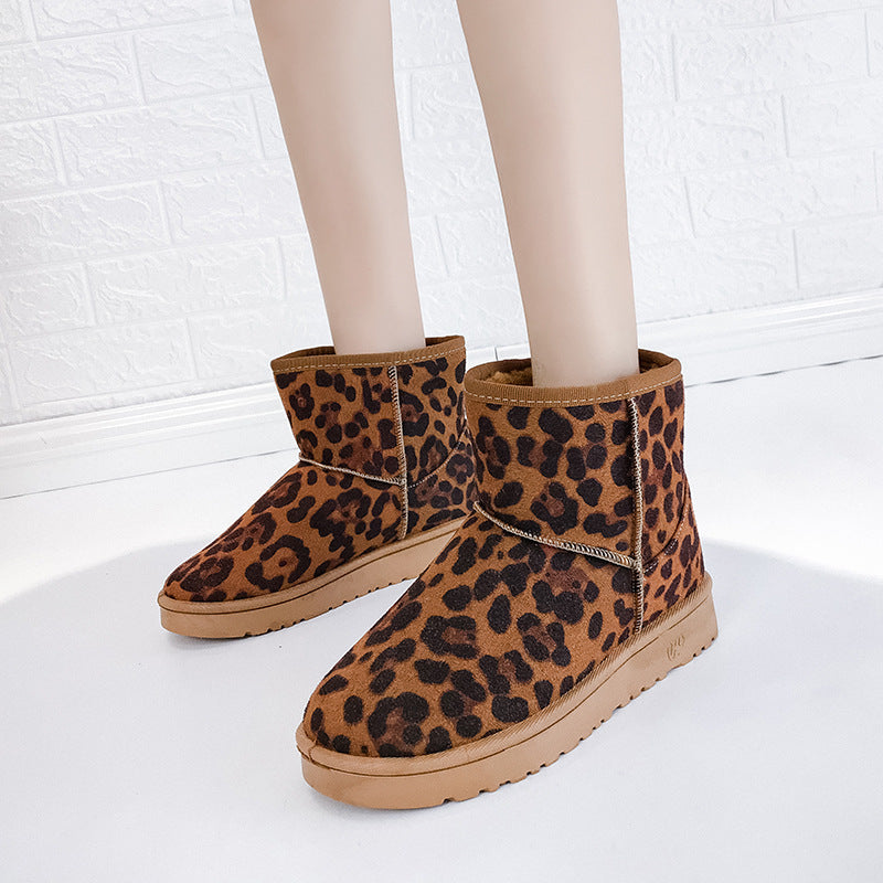 Women's Faux Fur Snow Boots | Suede Flat Heel Winter Ankle Boots