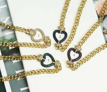 Load image into Gallery viewer, Gold Cuban Chain Heart Necklace, sku#CL18