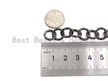 Load image into Gallery viewer, 11mm Chunky Linked Chain by Yard, Gold Brass Chain, E508