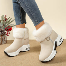 Load image into Gallery viewer, Women's Platform Fleece-Lined Ankle Boots | Height-Enhancing Winter Snow Boots