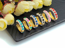 Load image into Gallery viewer, Colorful Enamel Round Ring Latch Back Earring, Enamel Huggie