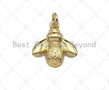 Load image into Gallery viewer, Bee Shape Pendant/Charm, Bee Cubic Zirconia Pendant, Silver/Gold Tone,15x16mm,Sku#L317