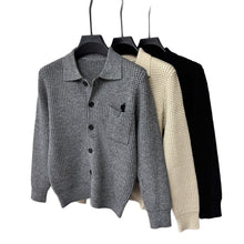 Load image into Gallery viewer, Casual Solid-Color Pocket Lapel Knit Sweater Coat