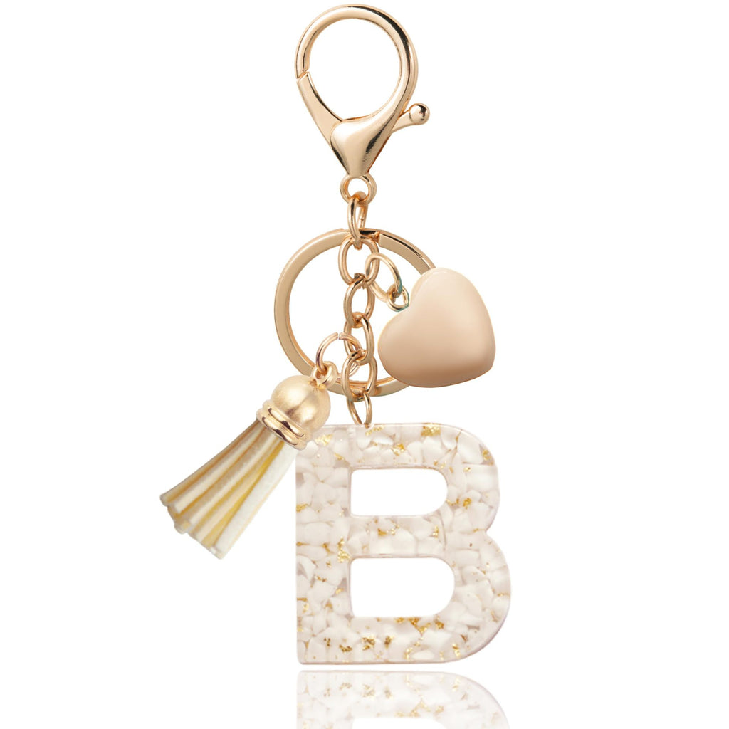 Personalized Heart Shell Letter Pendant Necklace with Tassel - A-Z Initial Charm