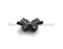 Load image into Gallery viewer, Black CZ Pave Butterfly Spacer Beads,Butterfly Charms, sku#A95