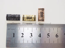 Load image into Gallery viewer, CZ Micro Pave Large hole Tube spacer beads charms/Drum barrel beads, Black CZ,15x8mm, sku#G403