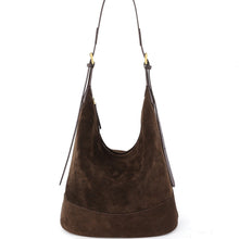 Load image into Gallery viewer, Retro Suede Bucket Bag – Women's Slouchy Shoulder &amp; Crossbody Bag | PU Leather Commuter Handbag