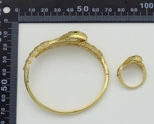 Load image into Gallery viewer, CZ Snake Adjustable Bracelet and Rings, Sku#X318