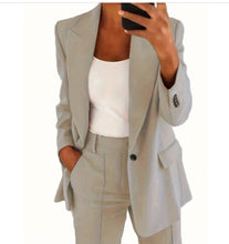 Load image into Gallery viewer, Lapel Blazer &amp; Slim-Fit Trousers Two-Piece Suit – 10 Colors XS–5XL