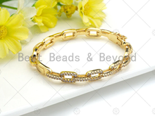 Load image into Gallery viewer, CZ Micro Pave Paper Clip Link Chain Bracelets, sku#LK102