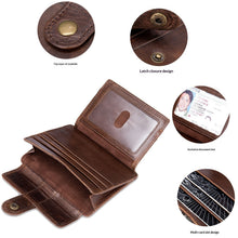 Load image into Gallery viewer, Men's Minimalist Genuine Leather Coin &amp; Transit Card Holder Wallet
