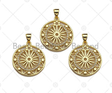 Load image into Gallery viewer, 18k Shiny Gold Filigree Star Wheel Coin Charms, Sku#LK144