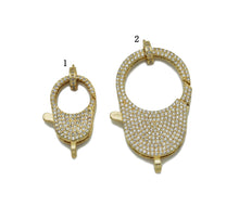 Load image into Gallery viewer, CZ Gold Oval Lobster Clasp, Sku#H341/H104
