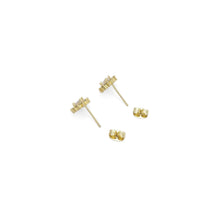 Load image into Gallery viewer, Gold Clear CZ Heart Stud Earrings, Sku#LX334