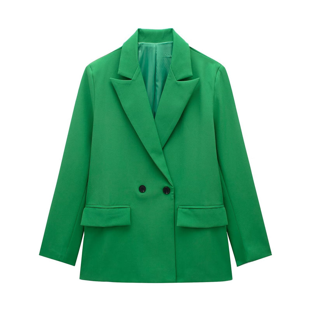 Summer Casual Relaxed-fit Double-breasted Blazer