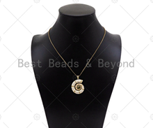 Load image into Gallery viewer, CZ Micro Pave Colorful Enamel Sea Snail Shape Charm, 18K Gold Enamel Pendant, Necklace Bracelet Charm Pendant,26x30mm,Sku#LK317