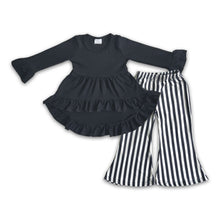 Load image into Gallery viewer, Black high low top match stripe pants girls fall winter outfits