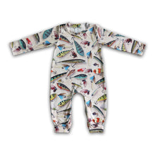 Load image into Gallery viewer, Fish print long sleeve baby boy romper