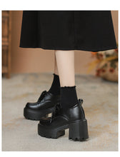 Load image into Gallery viewer, Chunky-Sole Lace-Up Loafers With Thick Chunky Heel | Women's Platform Shoes