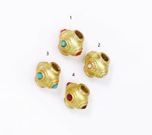 Load image into Gallery viewer, Gold Enamel Spacer Beads, Sku#LX68