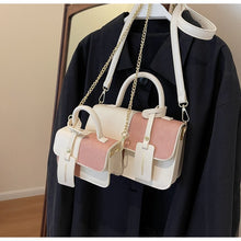 Load image into Gallery viewer, Women's Contrasting Color Patchwork Crossbody Shoulder Bag - Compact Square Handbag by Sarah Express