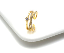 Load image into Gallery viewer, CZ Pave Star Cross Ring, JL21