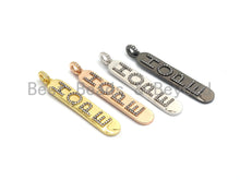 Load image into Gallery viewer, CZ Micro Pave Long Bar HOPE Pendant, Cubic Zirconia Strip Pendant, Micro pave Oval shape pendant, 50x9mm, sku#F647