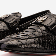Load image into Gallery viewer, The Boss Pyth Black Shoe Bit Loafer Men Shoe