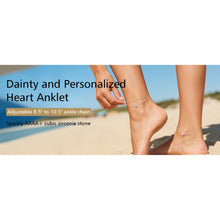 Load image into Gallery viewer, FindChic Anklets for Women Waterproof, Bling Heart Tourmaline Birthstone Ankle Bracelets Gold Plated Stainless Steel Layered Beaded Foot Chain Summer Jewelry for Birthday Mothers Day with Gift Box