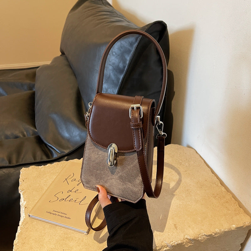 Women's Textured Square Tote Bag - PU Leather Handbag with Phone Pocket