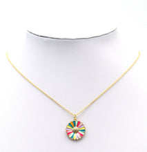 Load image into Gallery viewer, Colorful Enamel CZ Gold Daisy Flower Charm, Sku#F1514C