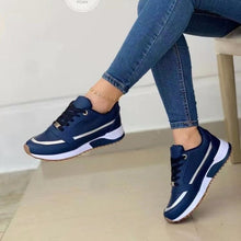 Load image into Gallery viewer, Women's Sequin Lace-Up Sneakers - Casual Round Toe Walking Shoes with Height-Enhancing Sole