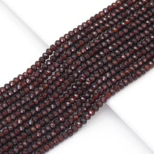 Load image into Gallery viewer, 3x5mm Genuine Garnet Faceted Rondelle Beads, Sku#U1666
