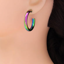 Load image into Gallery viewer, Gold Rainbow Color Hoop Earrings, Sku#A151
